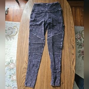 Plum colored moto leggings